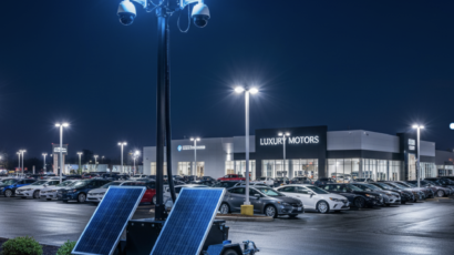 Artificial intelligence protecting construction job sites from theft: AI security cameras with real-time person vehicle detection, bounding boxes, analytics overlays, and proactive threat alerts preventing crime before it happens