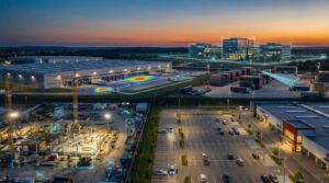 Top industries in New Jersey benefiting from smart surveillance technology: logistics yards, warehouses, retail parking lots, construction sites, and automotive dealerships protected by AI video monitoring and solar-powered mobile units in Newark and Edison